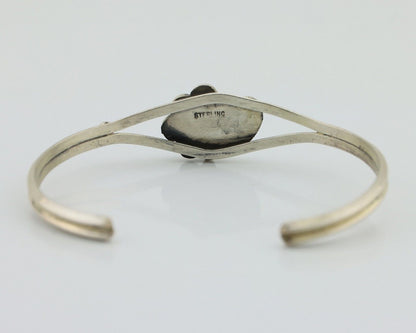 Navajo Bracelet 925 Silver Sleeping Beauty Turquoise Native American Artist C80s