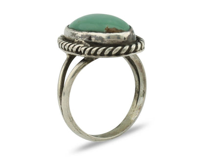 Navajo Ring 925 Silver Kingman Turquoise Artist Signed M Montoya C.80's