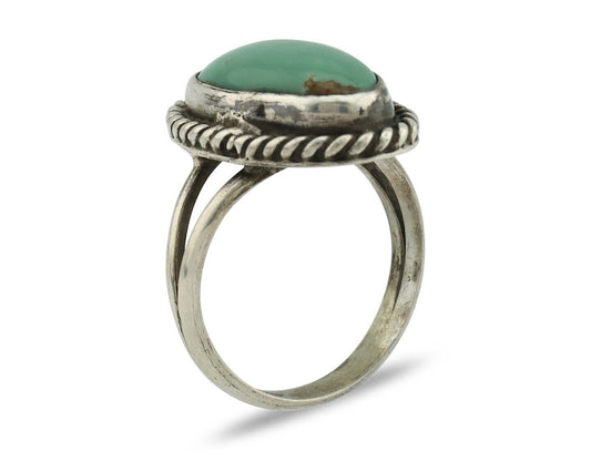 Navajo Ring 925 Silver Kingman Turquoise Artist Signed M Montoya C.80's