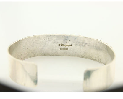 Navajo Bracelet Gold & 925 Silver Handmade 16 mm Wide Signed Thomas Singer C80s
