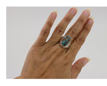 Navajo Handmade Ring 925 Silver Natural Mined Turquoise Artist C.80's
