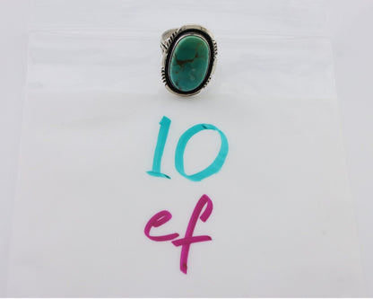 Navajo Ring 925 Silver Kingman Turquoise Native American Artist Size 6.75 C.80's