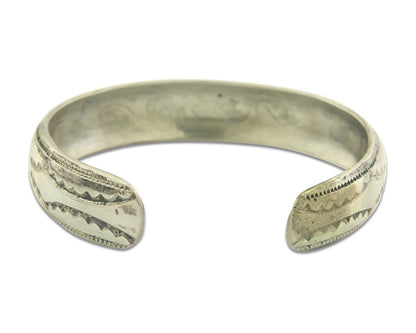 Navajo Bracelet 925 Silver Inlaid Turquoise Cuff Artist Signed LB C80s