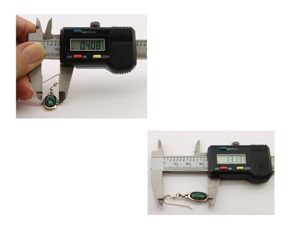 Navajo Dangle Earrings 925 Silver Natural Malachite Native American Artist C.80s