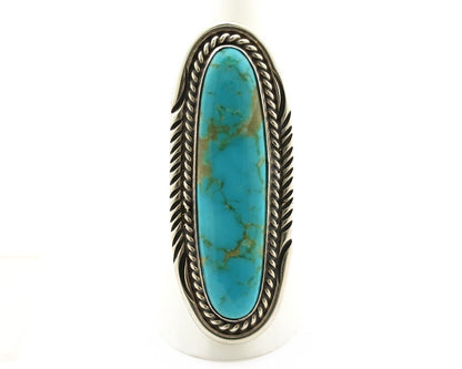 Navajo Ring 925 Silver Natural Mined Turquoise Artist Signed USA C.80s