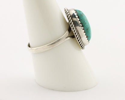 Navajo Ring 925 Silver Kingman Turquoise Artist Native American Signed C.80's