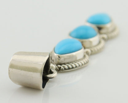 Navajo Necklace 925 Silver Natural Turquoise Artist Kathllen Chavez C.80's