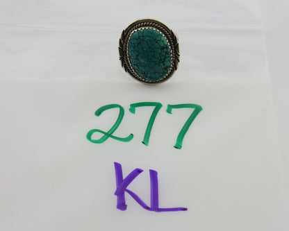 Navajo Ring 925 Silver Natural Spiderweb Turquoise Native Artist C.80's