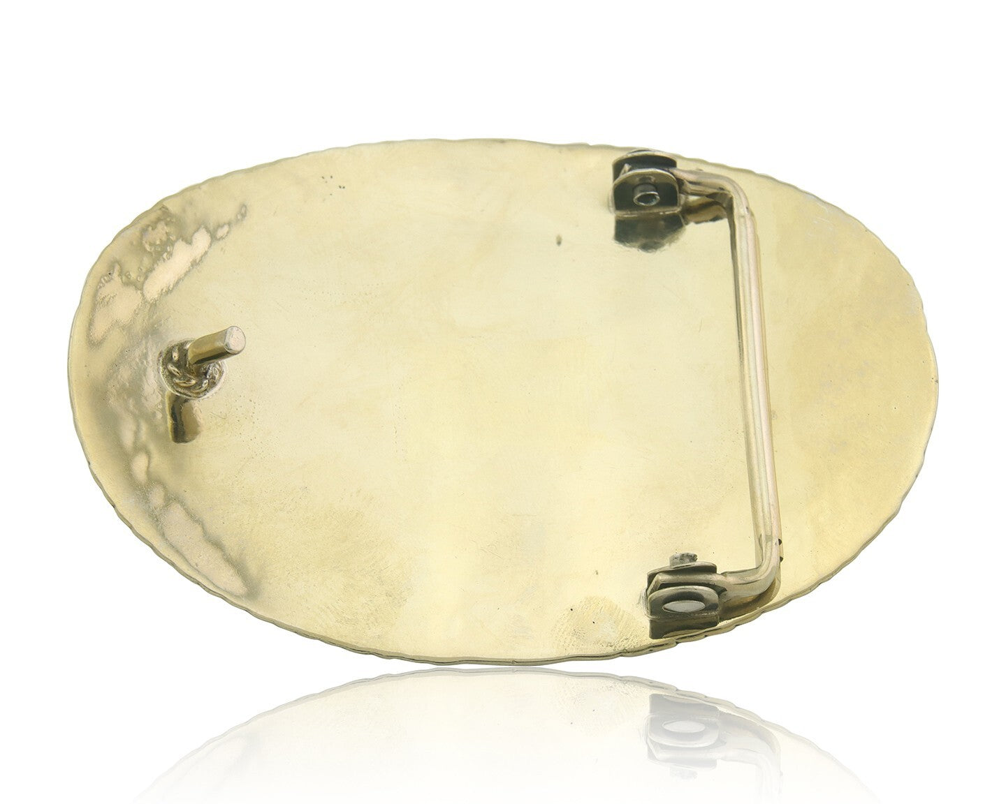 Navajo Concho Belt Buckle .999 Nickel Turquoise Native American 2.0x3.0 in C80s