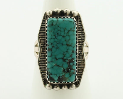 Navajo Ring 925 Silver Spiderweb Turquoise Artist Signed D C.80's