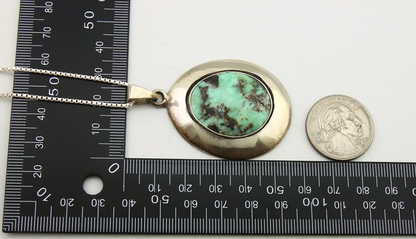 Navajo Necklace 925 Silver Natural Turquoise Artist Signed C Montoya C.80's