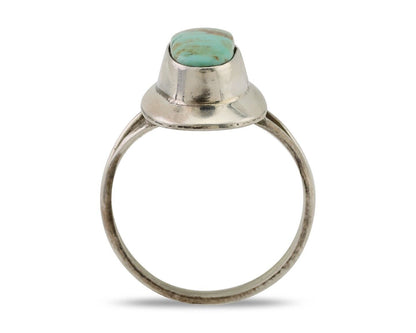 Navajo Handmade Ring 925 Silver Blue Turquoise Artist Signed Kachina C.80's
