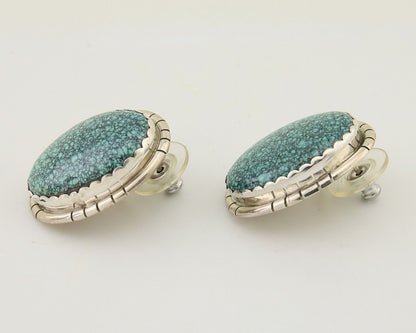 Navajo Earrings 925 Silver Mine 8 Turquoise Native American Artist C.80's