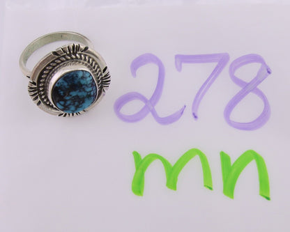 Navajo Ring 925 Silver Spiderweb Turquoise Signed Jon McCray C.80's