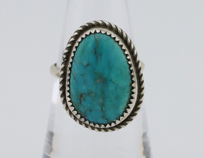 Navajo Ring 925 Silver Kingman Turquoise Native American Artist C.80's