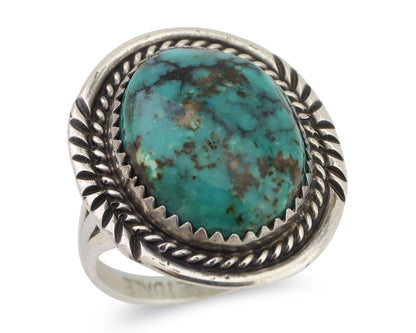 Navajo Ring 925 Silver Turquoise Signed William Denetdale Size 7.25 C.80's