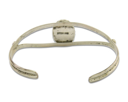 Navajo Cuff Bracelet 925 Silver Turquoise Native American Artist Handmade C.80's