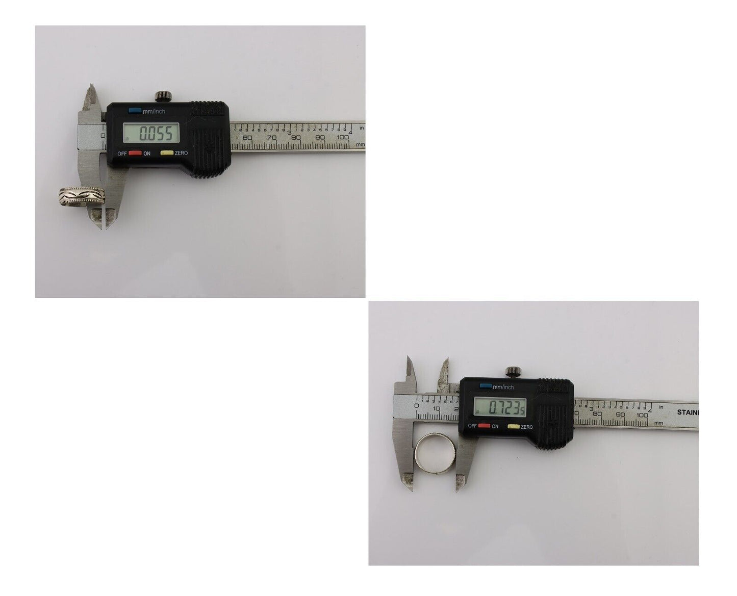 Navajo Hand Stamped Band 925 Silver 6.0 mm Native Artist Size 5.25 C.80's