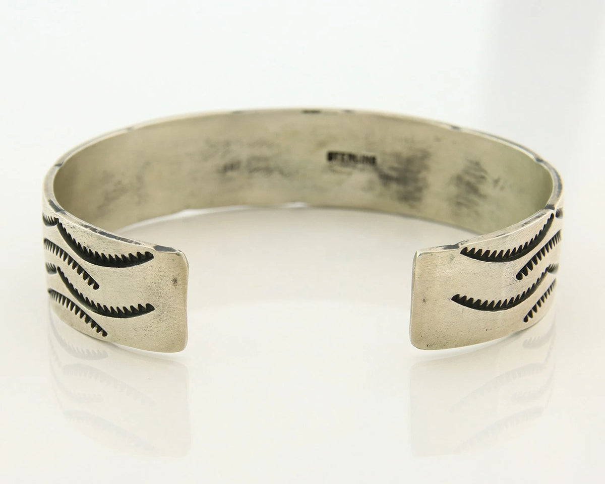 Navajo Cuff Bracelet 925 Sterling Silver Vintage Heavy Hand Stamped