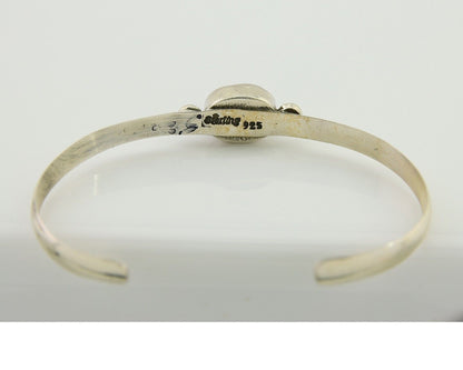 Navajo Cuff Bracelet Blue Turquoise 925 Silver Native American Artist C.80's