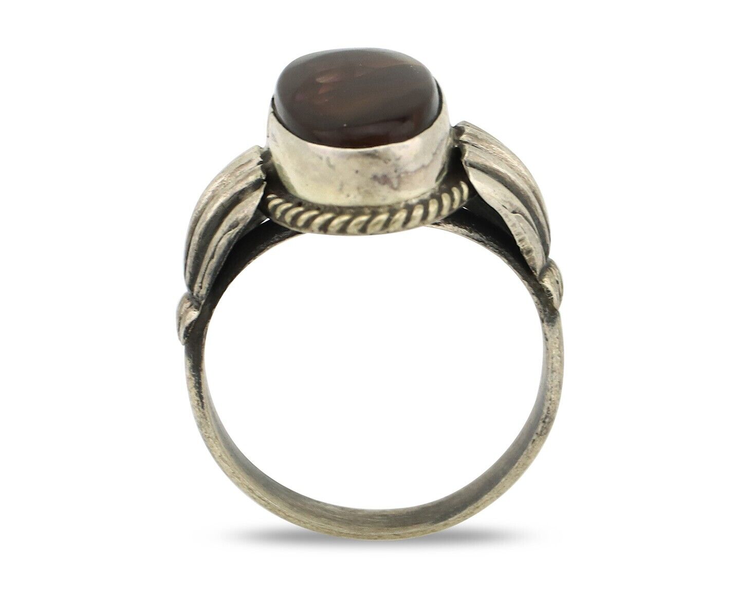 Navajo Handmade Ring 925 Silver Natural High Grade Fire Opal Native Artist C.80s