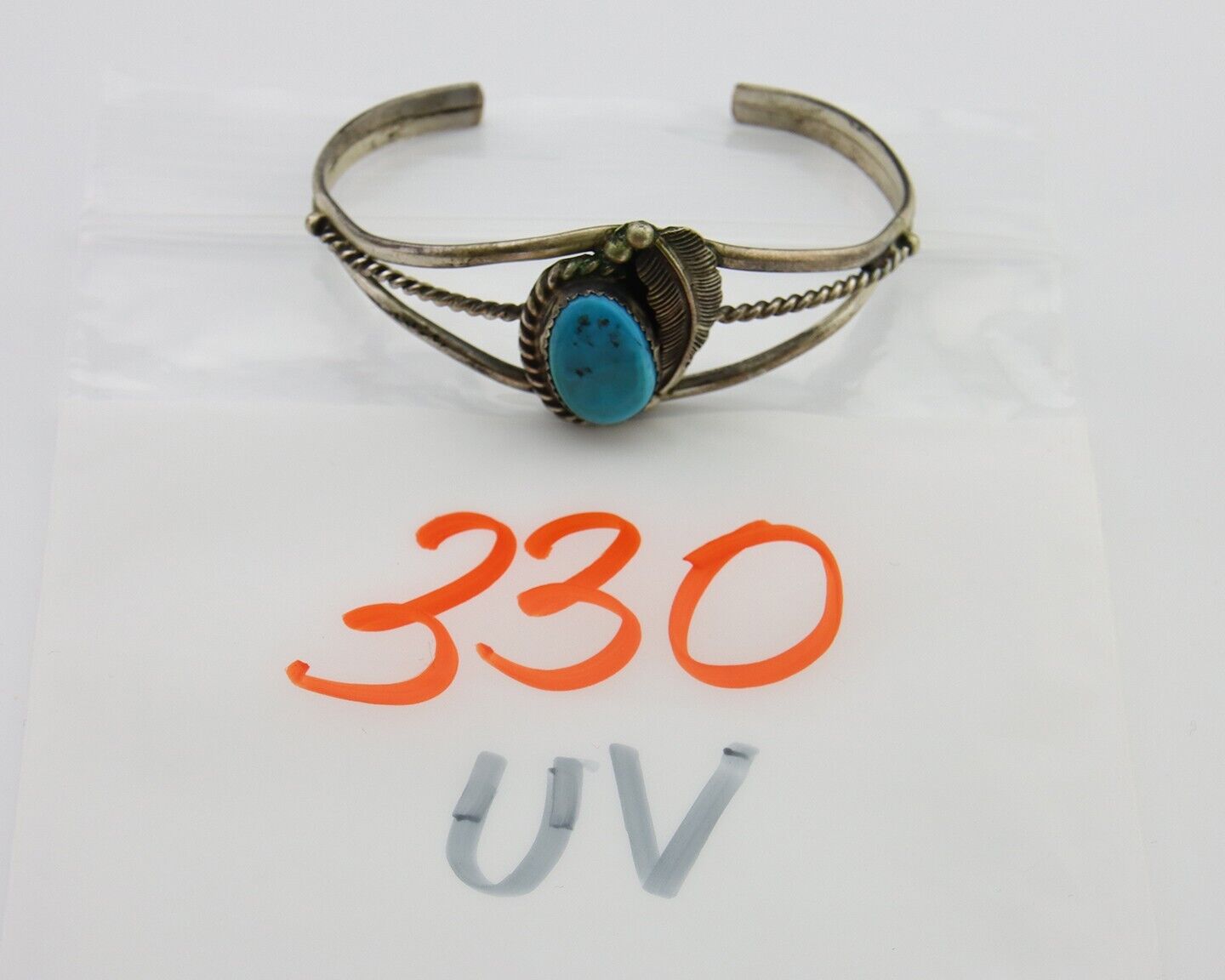 Navajo Bracelet 925 Silver Cuff Turquoise Handmade Native Artist C.80's