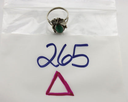 Navajo Ring 925 Silver Natural Mined Malachite Artist Signed Justin Morris C.80s