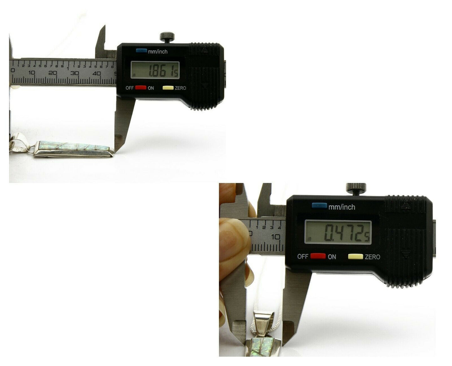 Navajo Inlaid Pendant .925 Silver Simulated Opal Necklace