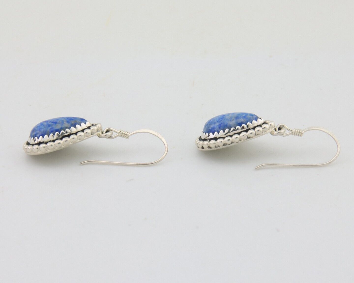 Navajo Earrings 925 Silver Blue Denim Lapis Artist Signed First Eagle C.80's