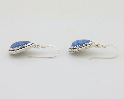 Navajo Earrings 925 Silver Blue Denim Lapis Artist Signed First Eagle C.80's