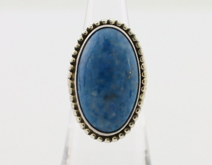 Navajo Handmade Ring 925 Silver Blue Denim Lapis Artist Signed M C.80's