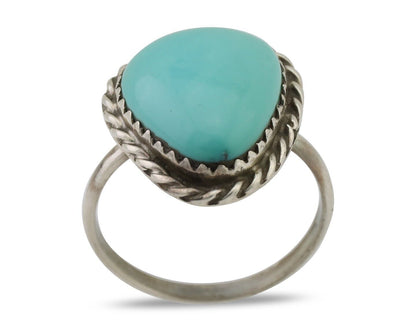 Navajo Ring 925 Silver Natural Turquoise Native American Artist C.80's