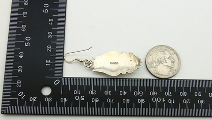 Navajo Earrings 925 Silver Turquoise & Spiney Oyster Native American Artist C80s