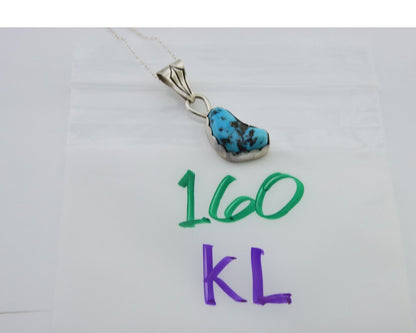 Navajo Necklace 925 Silver Blue Turquoise Artist Signed Tony Guerro C.80's