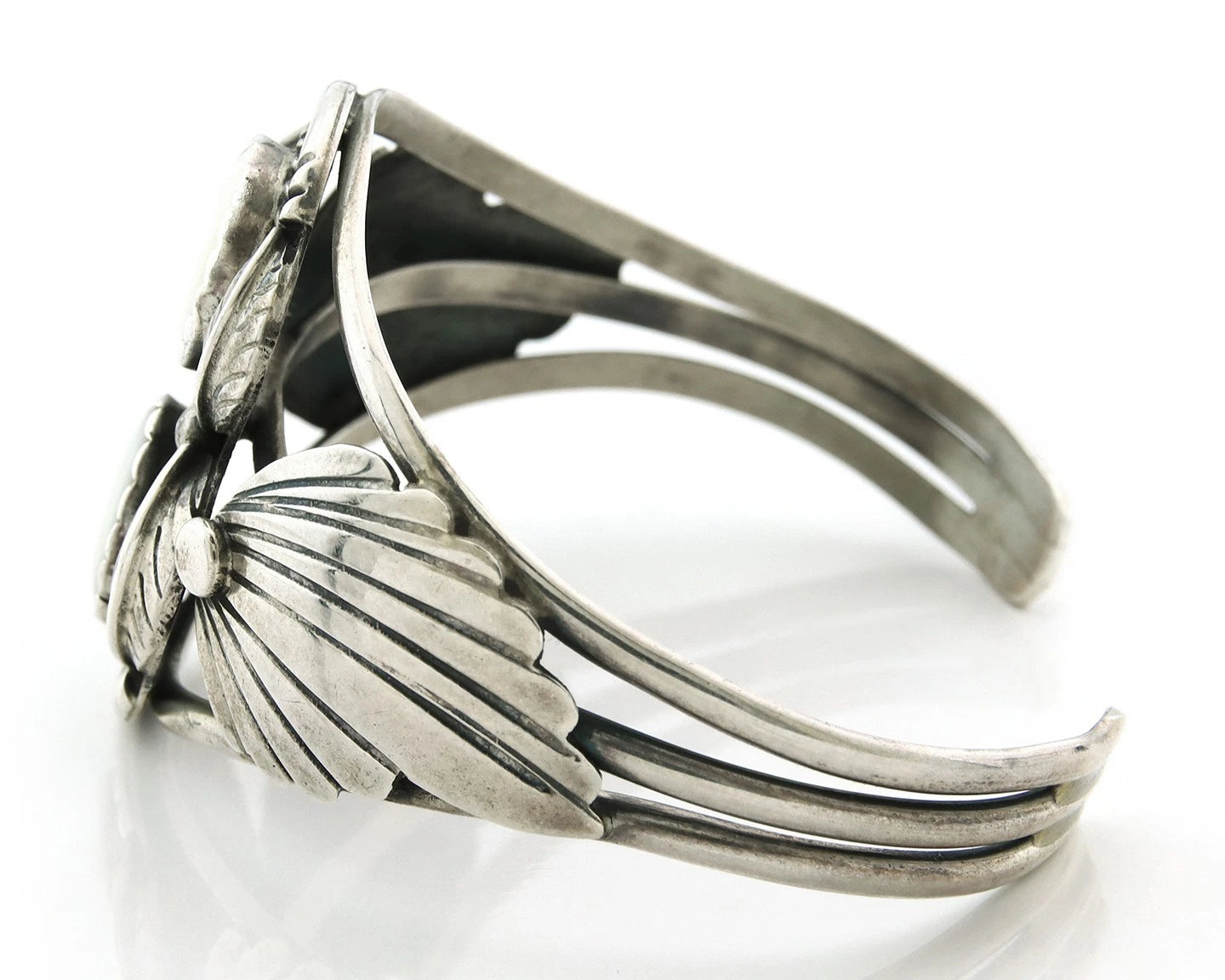 Navajo Cuff Bracelet 925 Sterling Silver Natural MOP Vintage Signed Platero