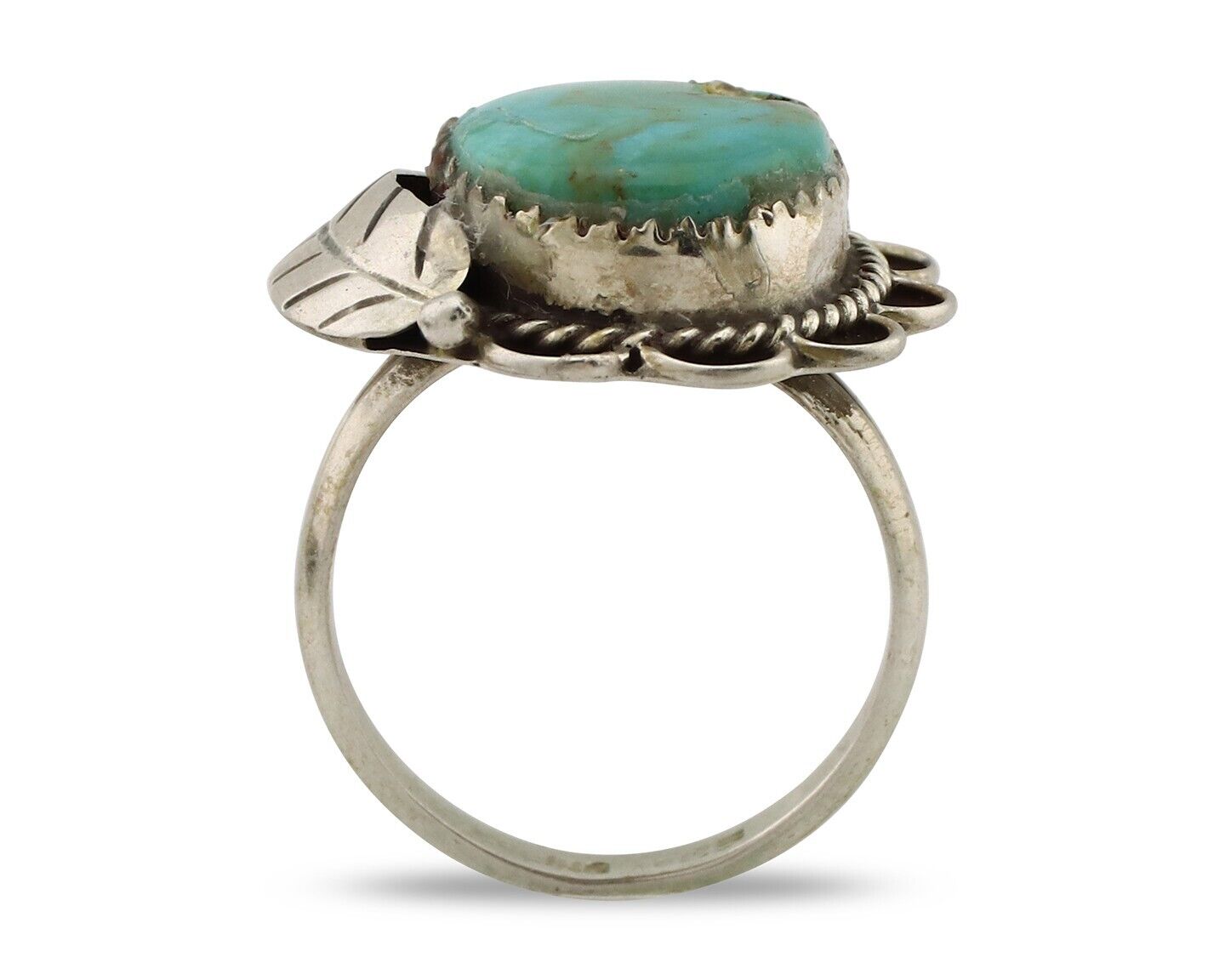 Navajo Handmade Ring 925 Silver Turquoise Native American Artist C.80's