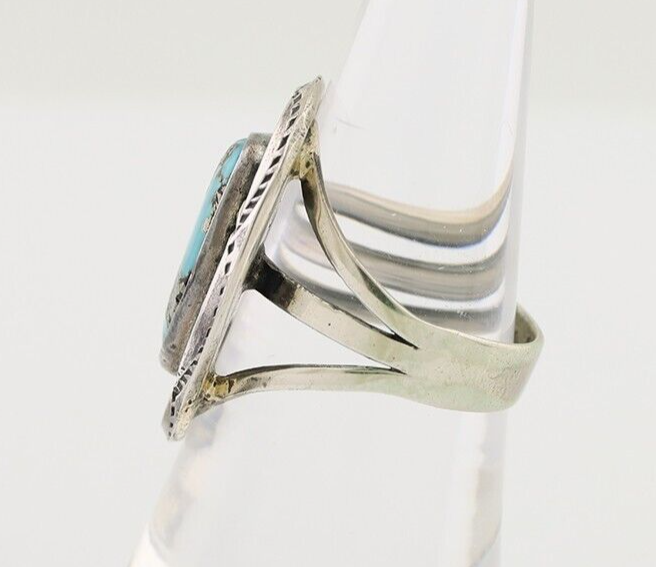 Navajo Handmade Ring 925 Silver Turquoise Native American Artist C.80's