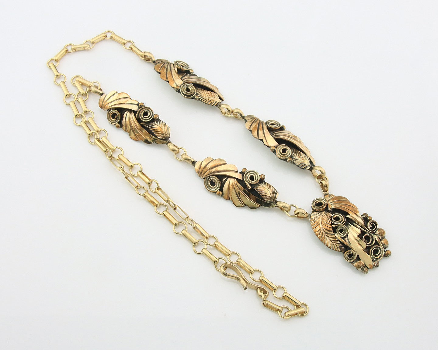 Navajo Necklace Sterling Silver & Gold Authentic Vintage Signed Justin Morris