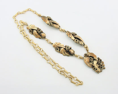 Navajo Necklace Sterling Silver & Gold Authentic Vintage Signed Justin Morris