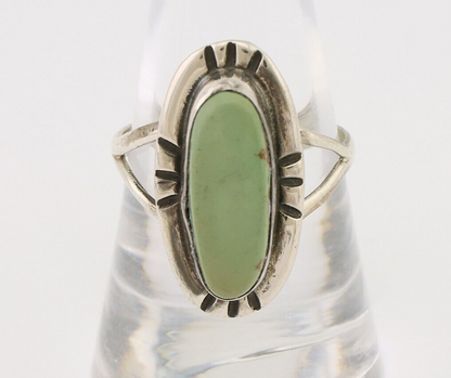 Navajo Handmade Ring 925 Silver Green Turquoise Artist Signed Kachina C.80's