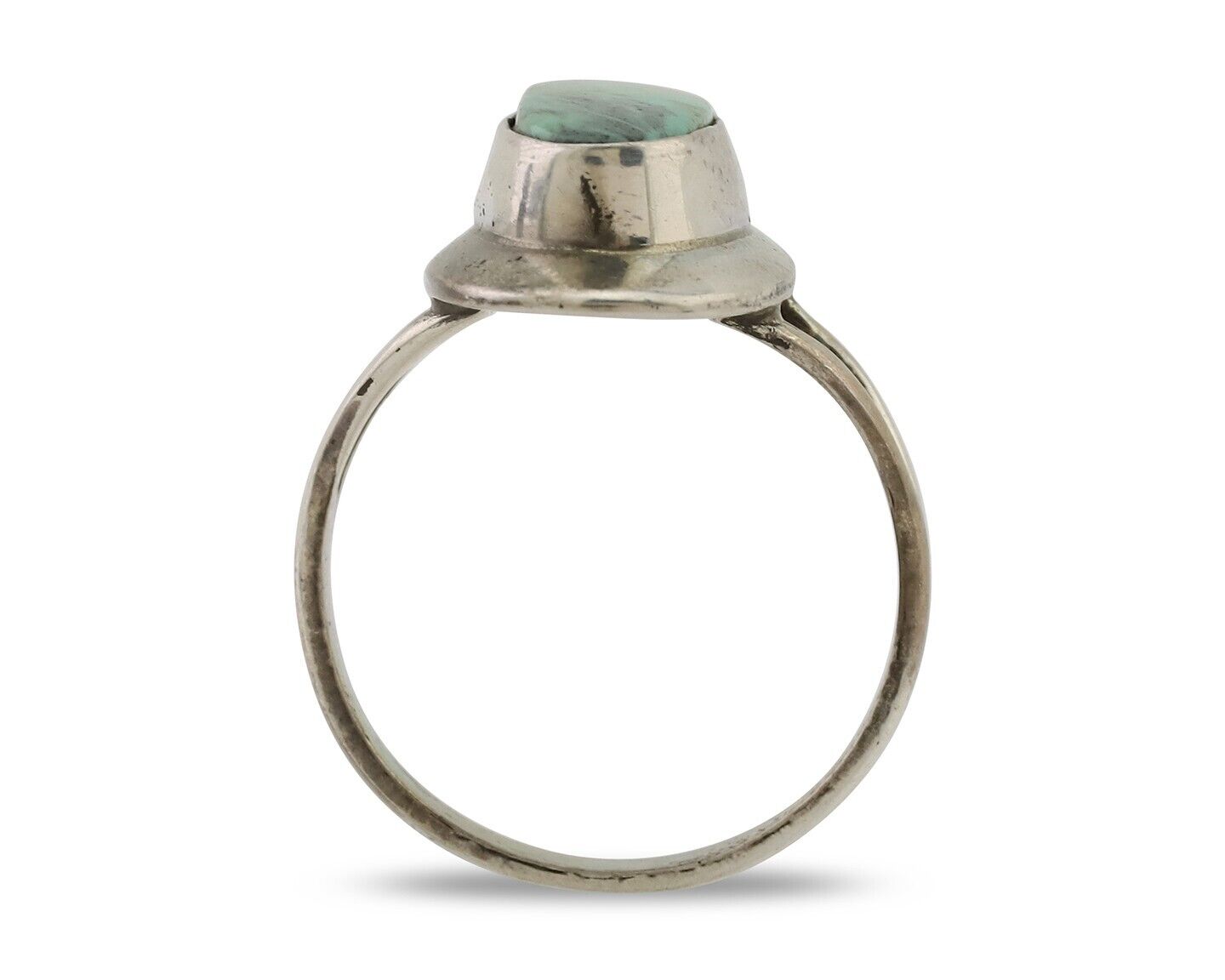 Navajo Handmade Ring 925 Silver Blue Turquoise Artist Signed Kachina C.80's