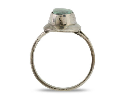 Navajo Handmade Ring 925 Silver Blue Turquoise Artist Signed Kachina C.80's