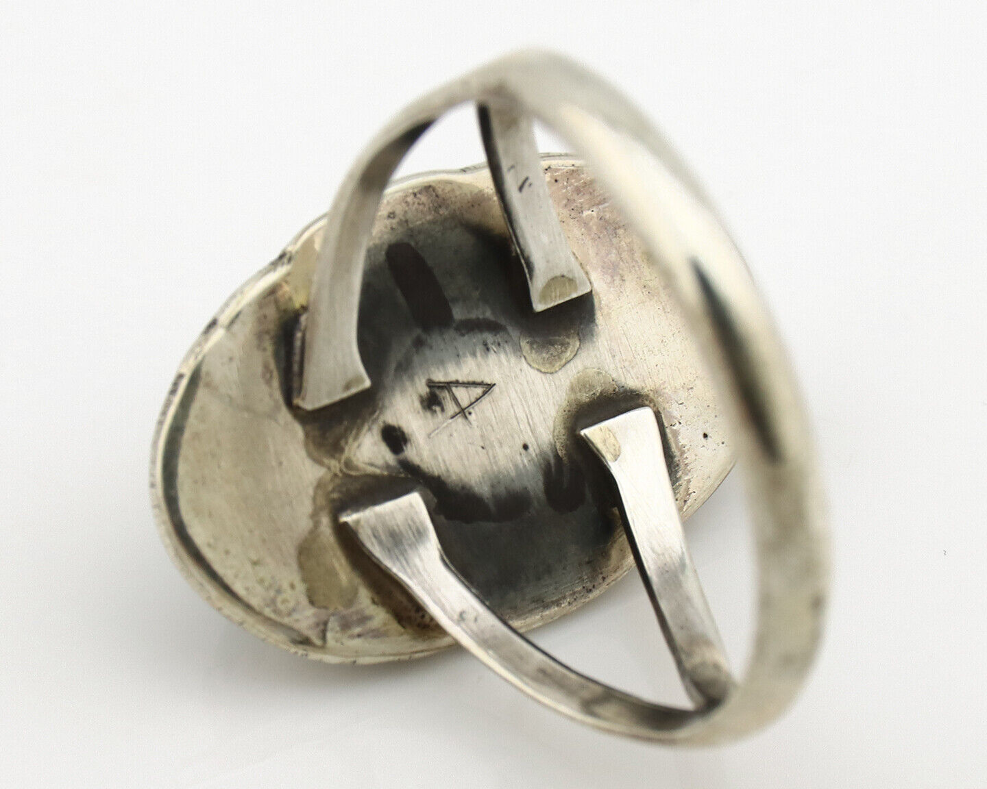 Navajo Ring .925 Silver Royston Turquoise Native American Artist C.1980's