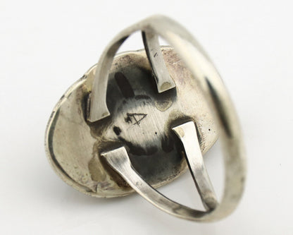 Navajo Ring .925 Silver Royston Turquoise Native American Artist C.1980's