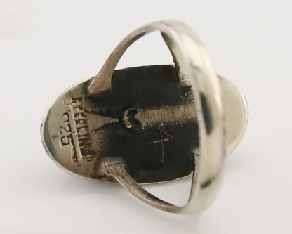 Navajo Handmade Ring 925 Silver Green Turquoise Artist Signed Kachina C.80's