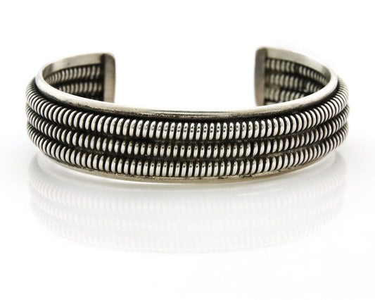 Navajo Cuff Bracelet 925 Sterling Silver Vintage Handmade Native Artist