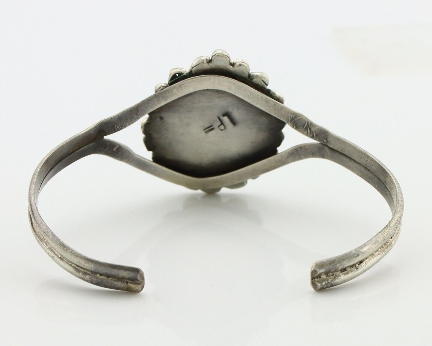 Navajo Bracelet 925 Silver Natural Turquoise Artist Signed L Platero C.80's