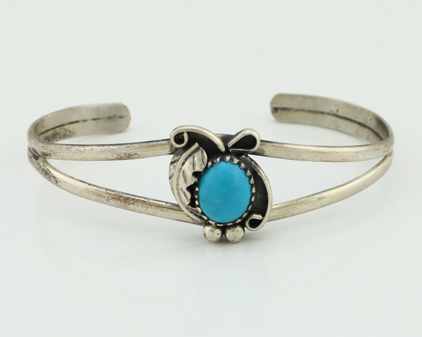 Navajo Slave Bracelet 925 Silver Natural SB Turquoise Native American C.80's