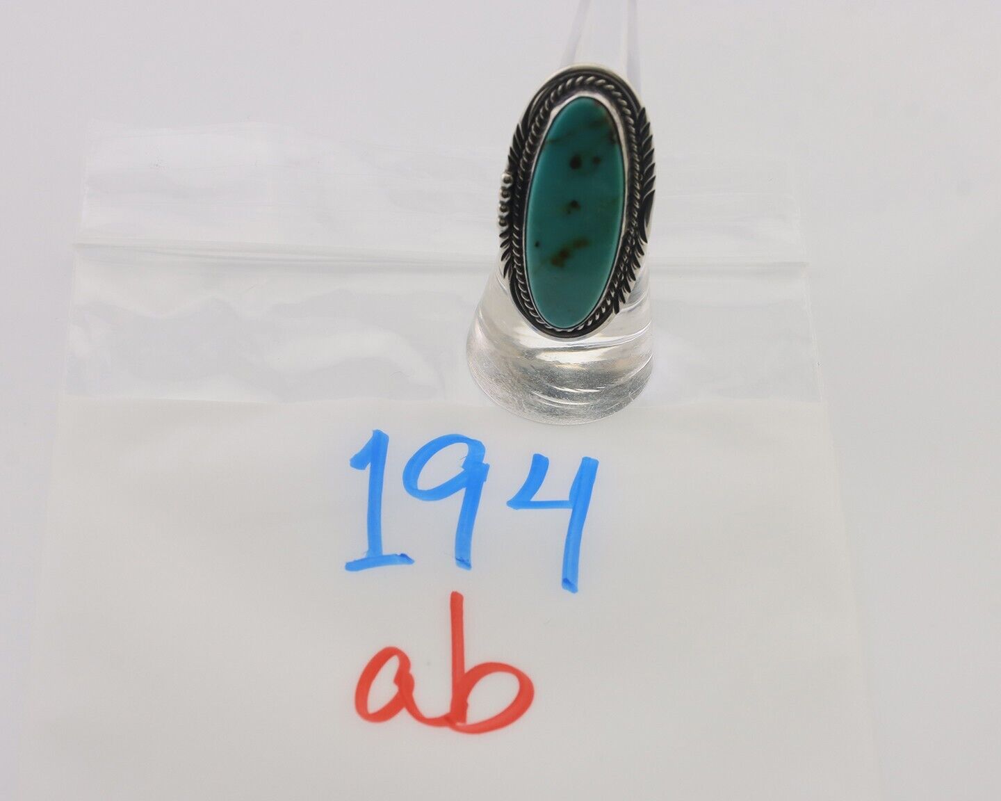 Navajo Ring 925 Silver Natural Turquoise Artist Signed William Denetdale C.80's