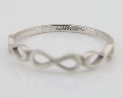 Infinity Heart Promise Ring 925 Solid Silver Size 8.25